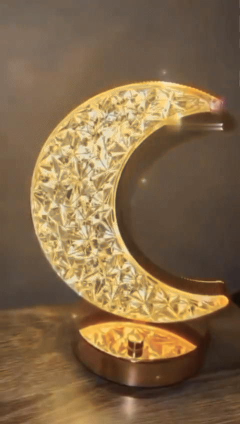 Crystal Crescent Touch Moon Lamp