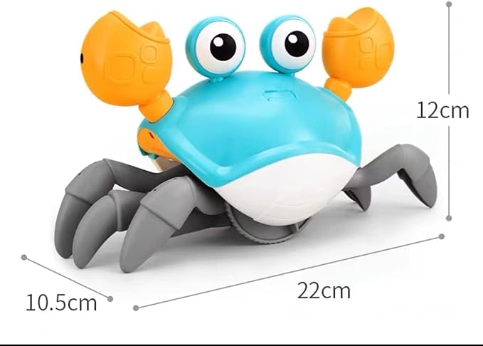 Electric Runaway Crab Crawling Crab Baby Toy with Music and LED Light Up Toddler Interactive Learning Development Toy with Automatically Avoid Obstacles For Babies, Toddlers and Kids