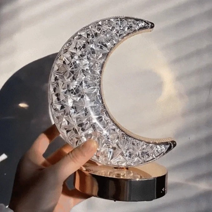 Crystal Crescent Touch Moon Lamp