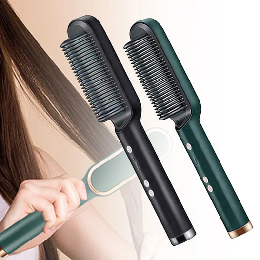 Hair Straightening Brush, Quick Heating in 20 Seconds Straightening Brush for Hair, Anti-scalding and Anti-Turning Brush