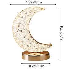 Crystal Crescent Touch Moon Lamp